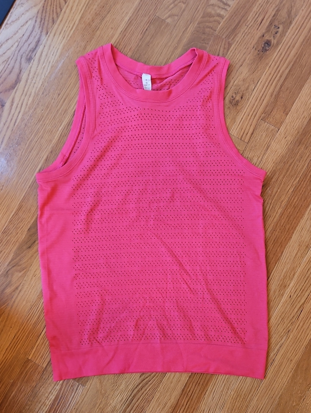 lululemon athletica Bright Pink Perforated Sleeveless Tank